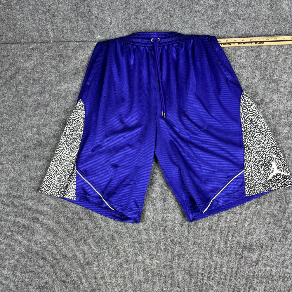 Jordan Shorts Mens Size L Purple Elephant Print Dri-Fit Athletic Basketball